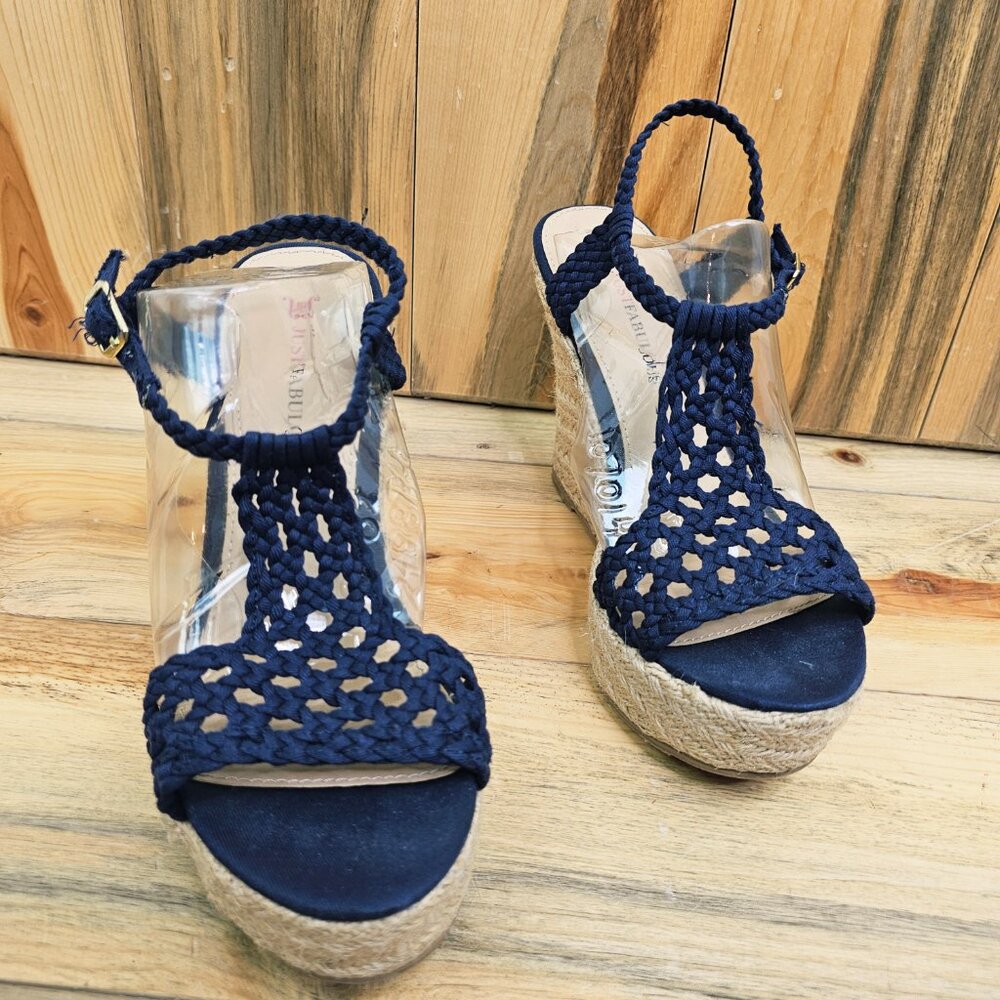 JustFab Kaye Platform Crochet Espadrilles